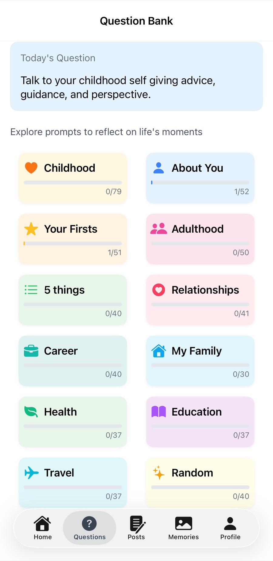 Question Bank screen